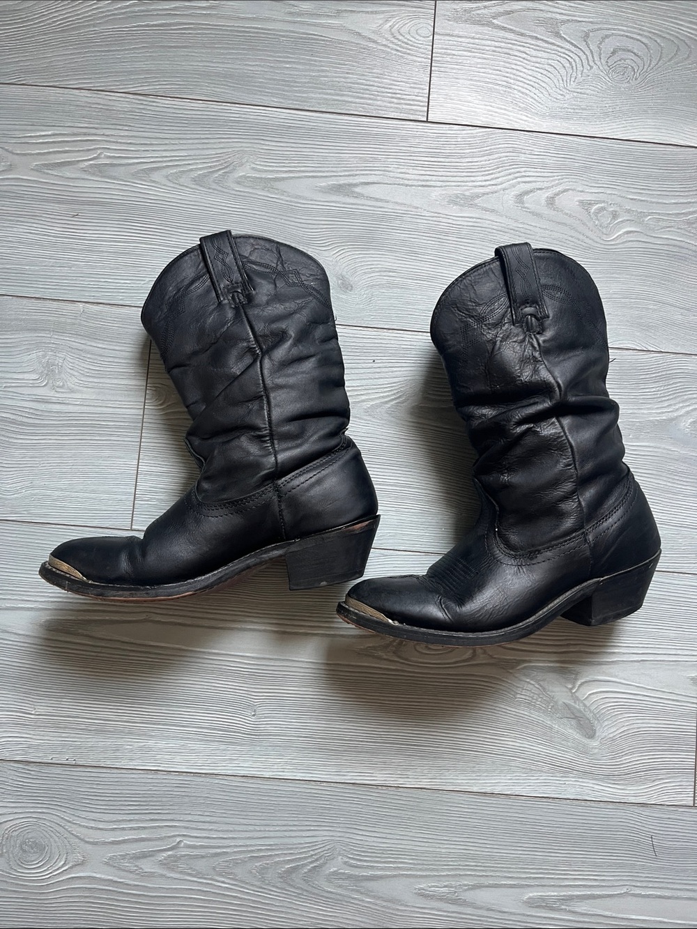 Shyanne Black Leather Cowboy Boots